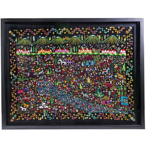 Vida en el Rancho / Textiles Mexican Folk Art Embroidery