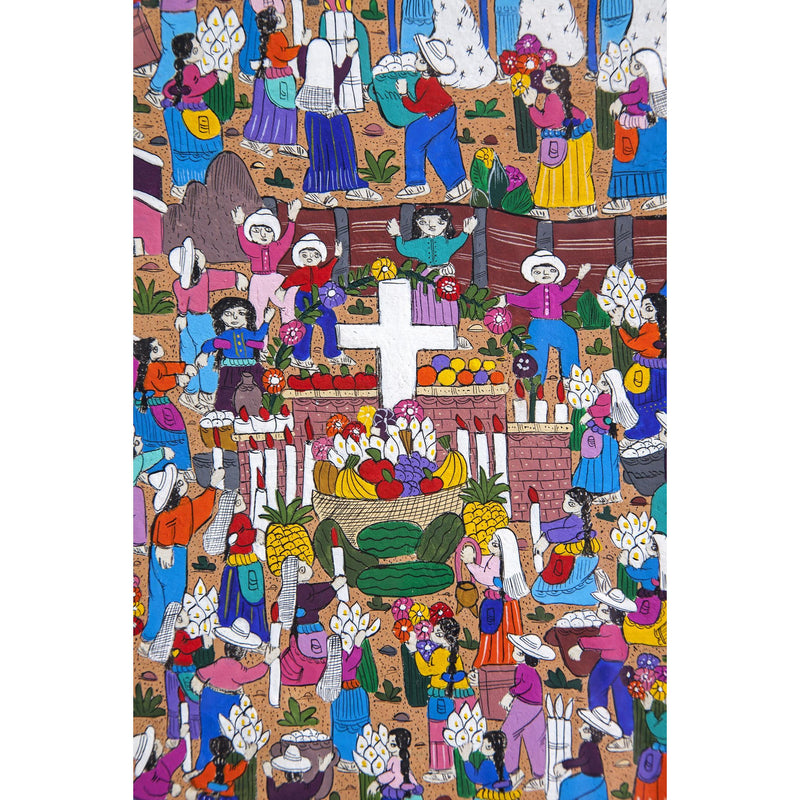 Festividades de la Virgen de Guadalupe / Amate Paper Mexican Folk Art Painting Frame