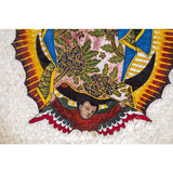 Virgen de Guadalupe con Marco Taraceado en Pluma / Mexican Folk Art Featherwork Frame