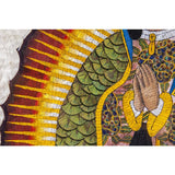 Virgen de Guadalupe con Marco Taraceado en Pluma / Mexican Folk Art Featherwork Frame