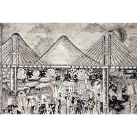 Vista de Xalitla / Amate Paper Mexican Folk Art Painting Frame