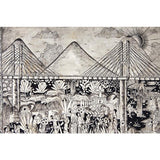 Vista de Xalitla / Amate Paper Mexican Folk Art Painting Frame