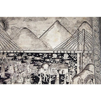 Vista de Xalitla / Amate Paper Mexican Folk Art Painting Frame