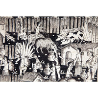 Vista de Xalitla / Amate Paper Mexican Folk Art Painting Frame