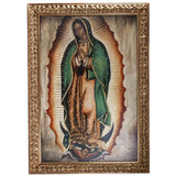Virgen de Guadalupe Tradicional al oleo / Mexican Folk Art Oil Painting Frame