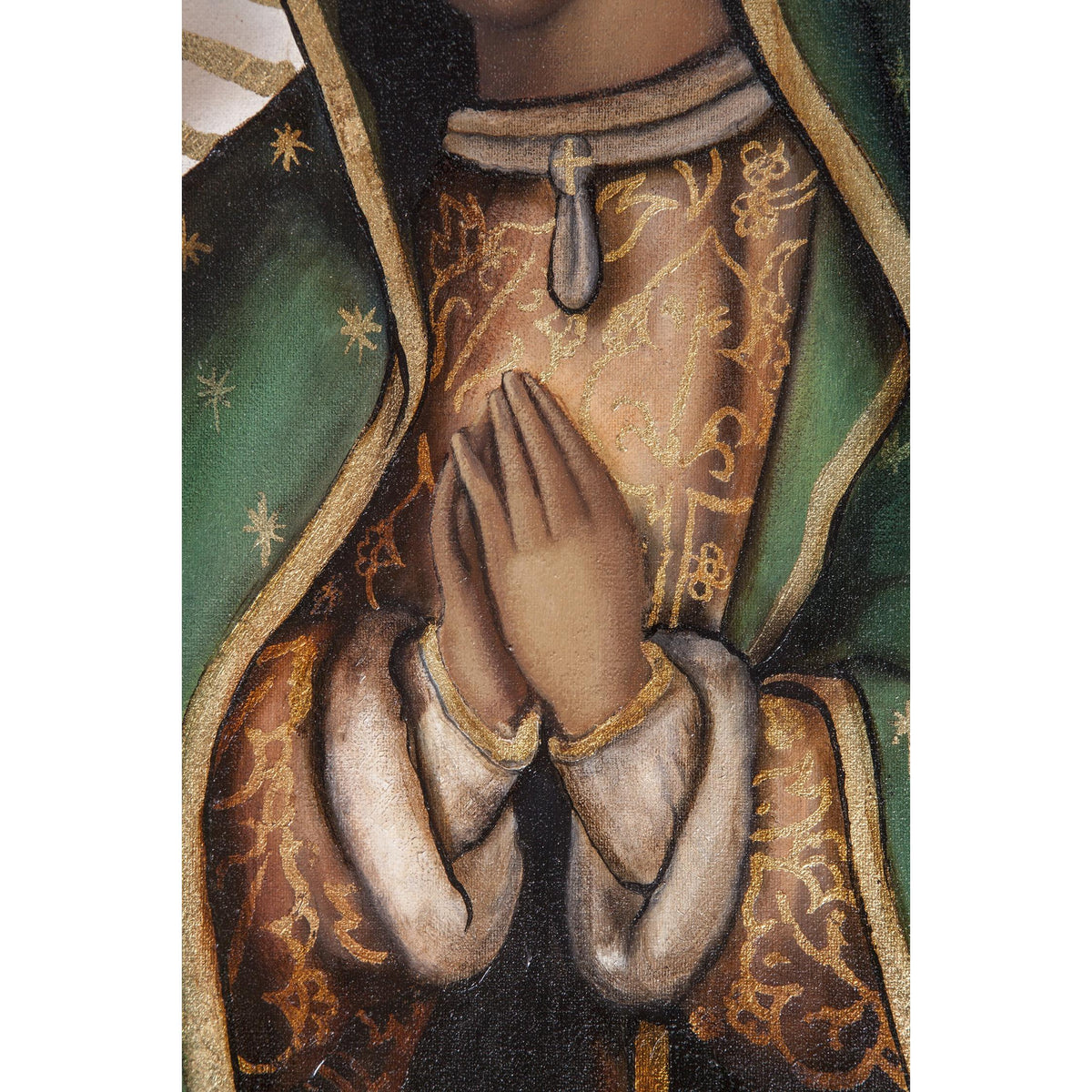 Virgen de Guadalupe Tradicional al oleo / Mexican Folk Art Oil Painting Frame