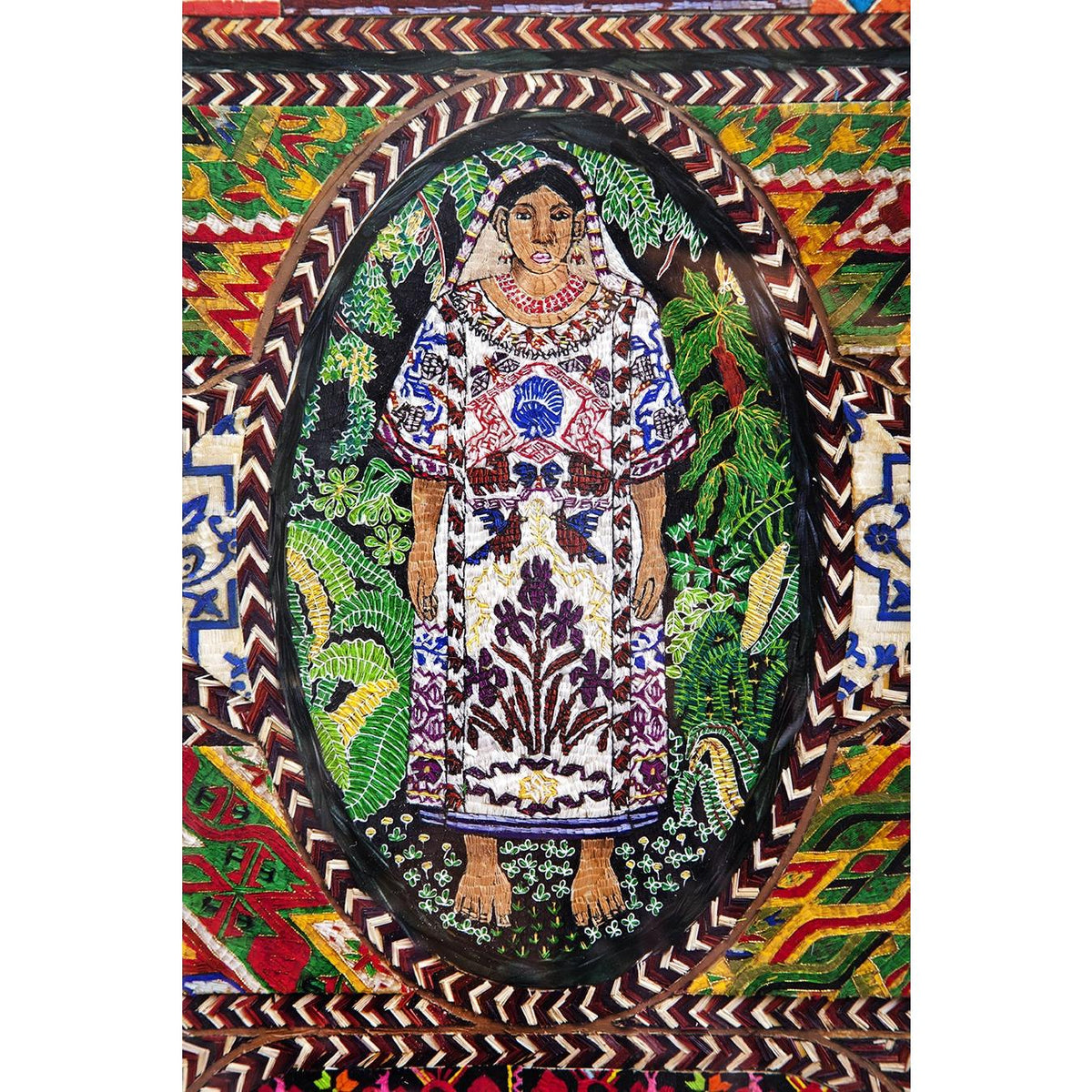 Dechado de Textiles Mexicanos / Mexican Folk Art Featherwork Frame