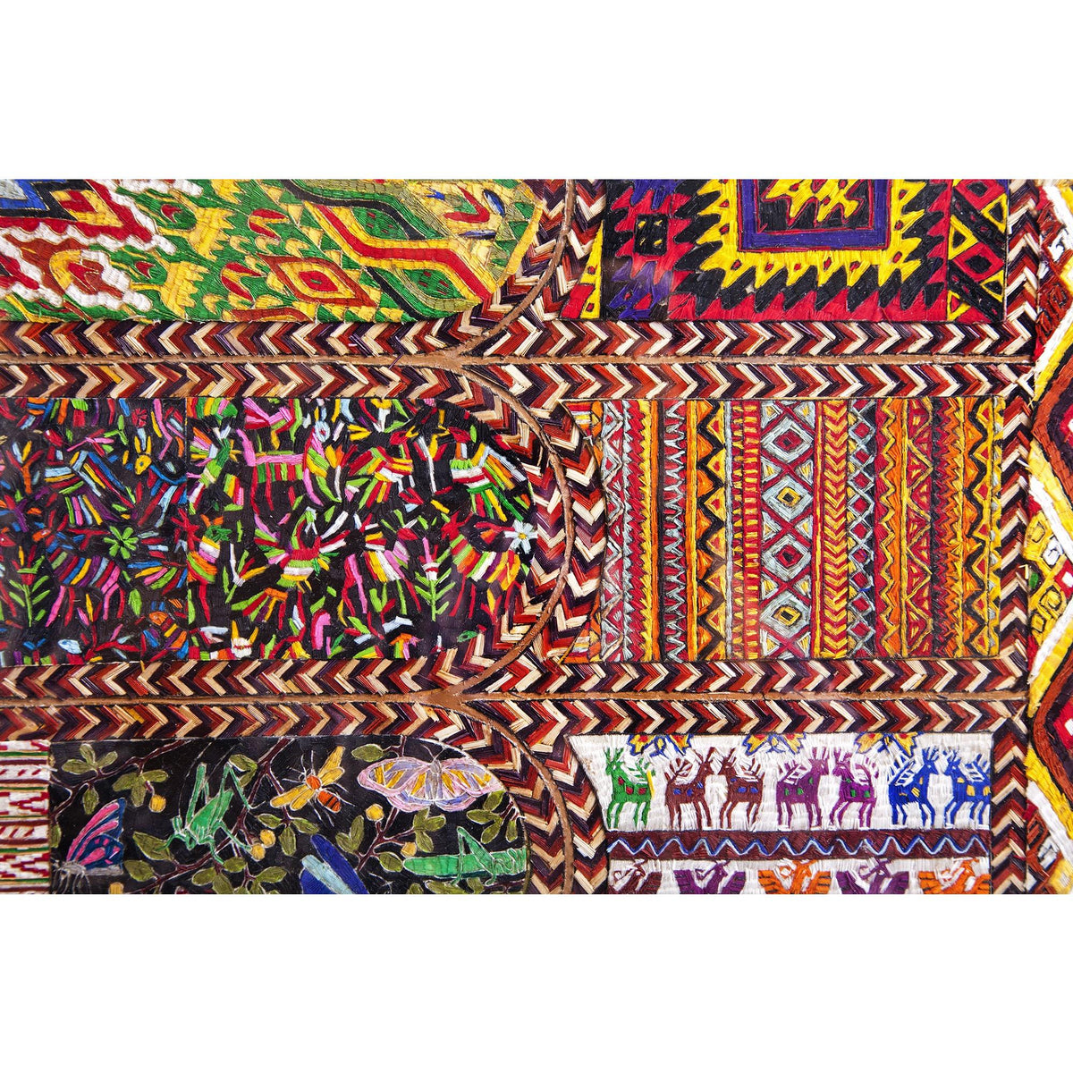Dechado de Textiles Mexicanos / Mexican Folk Art Featherwork Frame