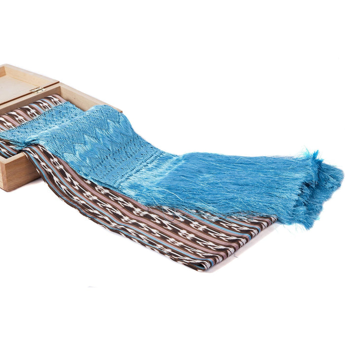 Rebozo Cafe Turquesa / Textiles Mexican Folk Art Shawl