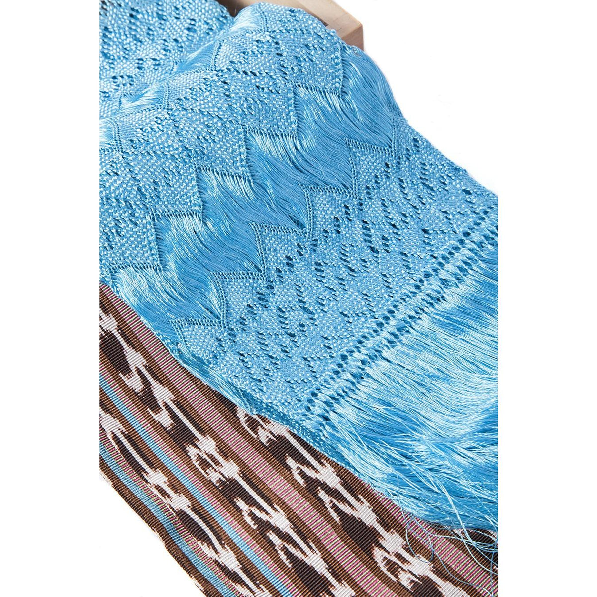 Rebozo Cafe Turquesa / Textiles Mexican Folk Art Shawl