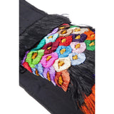 Rebozo Negro de 1000 Flores / Textiles Mexican Folk Art Shawl