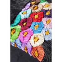 Rebozo Negro de 1000 Flores / Textiles Mexican Folk Art Shawl
