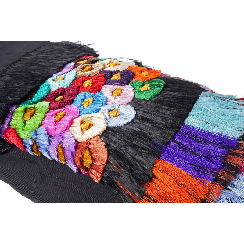 Rebozo Negro de 1000 Flores / Textiles Mexican Folk Art Shawl