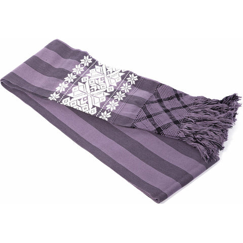 Rebozo Morado y Flores Blancas / Textiles Mexican Folk Art Shawl