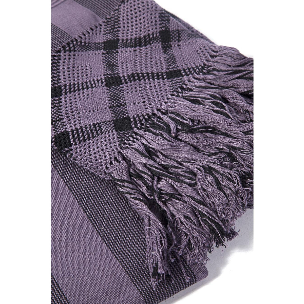 Rebozo Morado y Flores Blancas / Textiles Mexican Folk Art Shawl