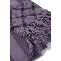 Rebozo Morado y Flores Blancas / Textiles Mexican Folk Art Shawl