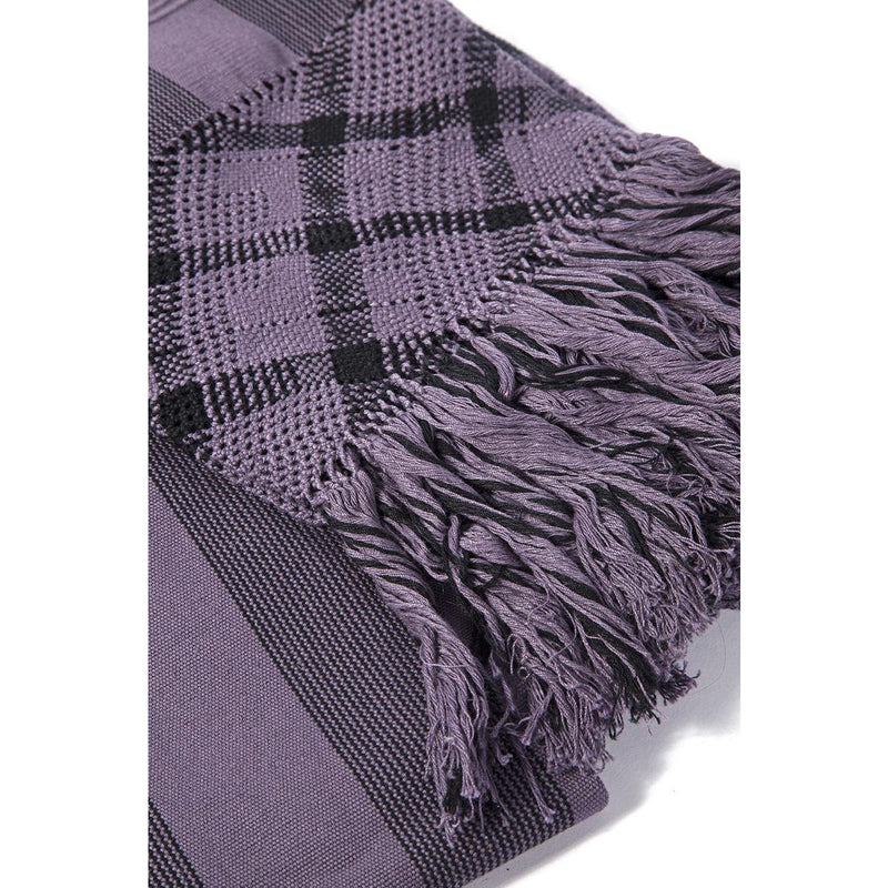 Rebozo Morado y Flores Blancas / Textiles Mexican Folk Art Shawl