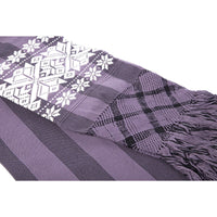 Rebozo Morado y Flores Blancas / Textiles Mexican Folk Art Shawl