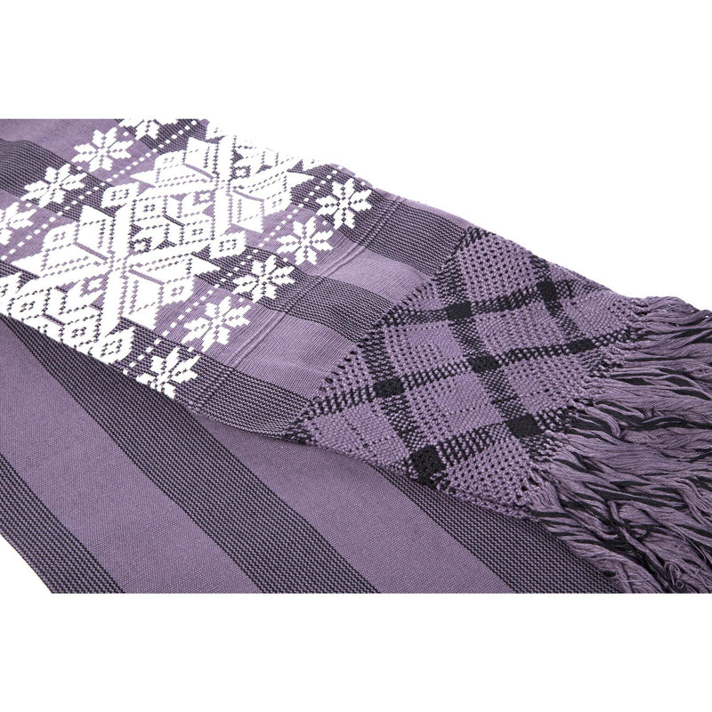 Rebozo Morado y Flores Blancas / Textiles Mexican Folk Art Shawl