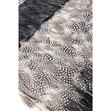 Rebozo Rayado Negro y Blanco con Plumas / Textiles Mexican Folk Art Shawl