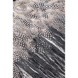 Rebozo Rayado Negro y Blanco con Plumas / Textiles Mexican Folk Art Shawl