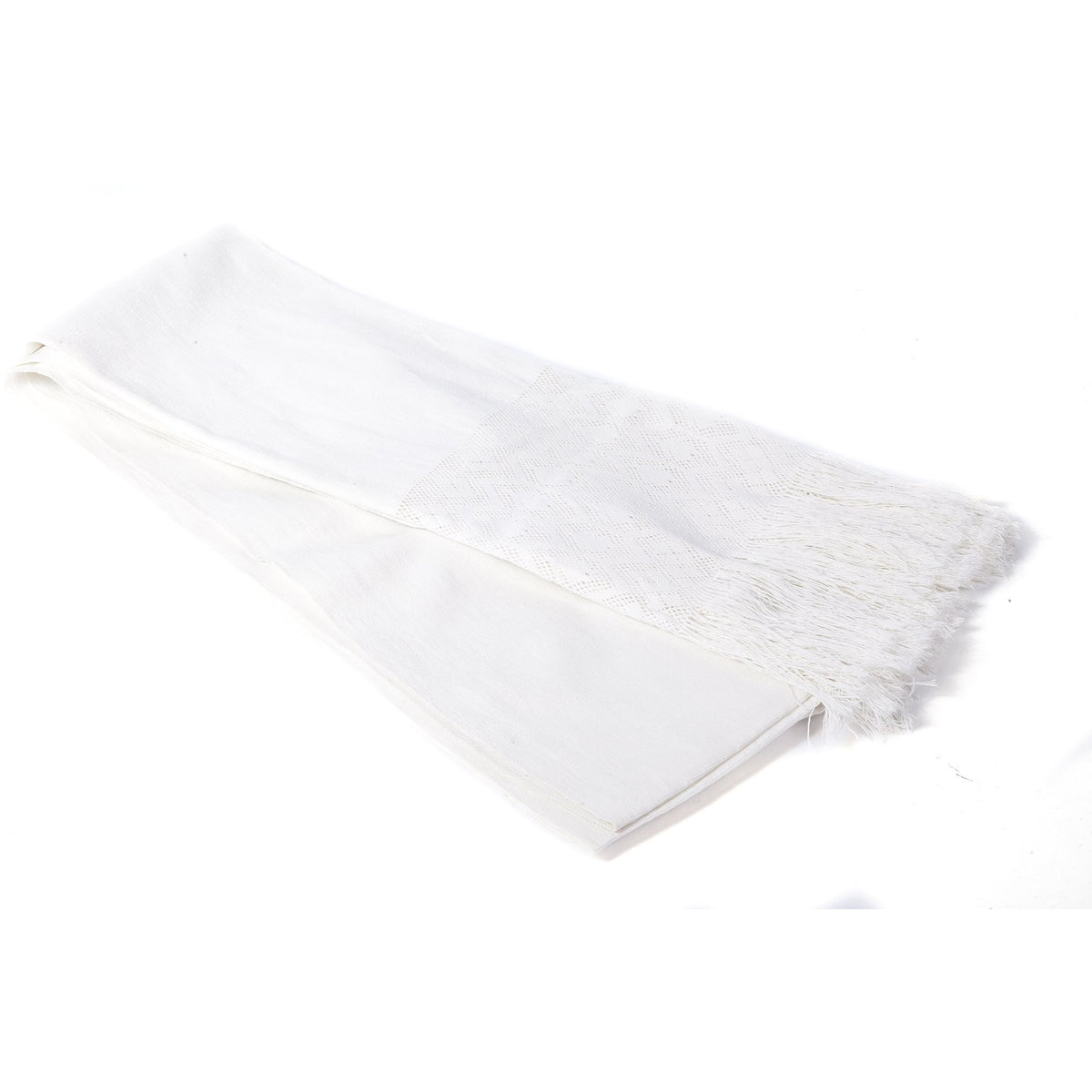 Rebozo Blanco Liso / Textiles Mexican Folk Art Shawl