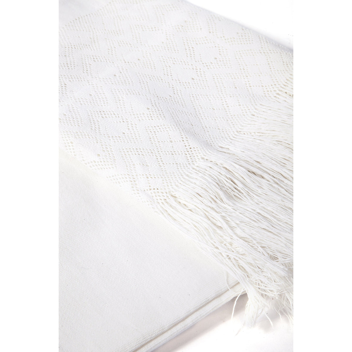 Rebozo Blanco Liso / Textiles Mexican Folk Art Shawl