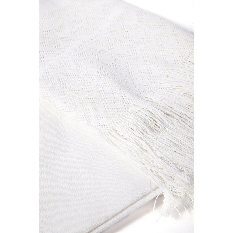 Rebozo Blanco Liso / Textiles Mexican Folk Art Shawl