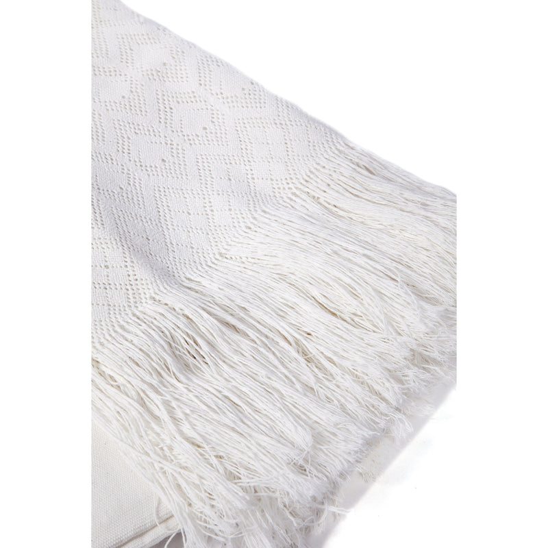 Rebozo Blanco Liso / Textiles Mexican Folk Art Shawl