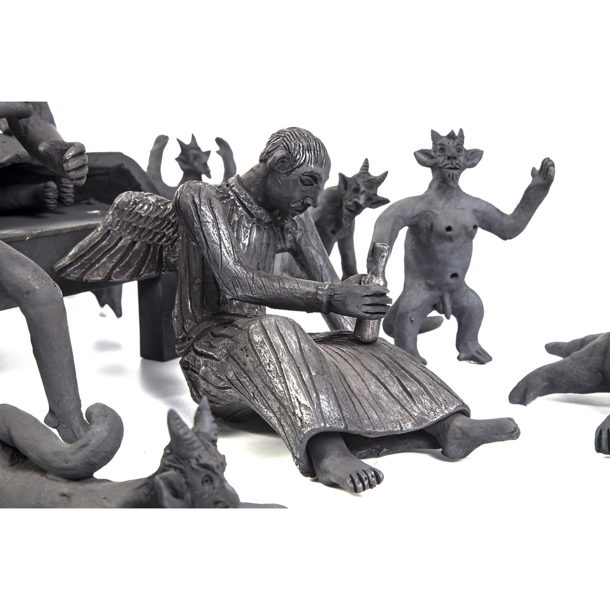 El Sueño de los Amantes / Ceramics Black Clay Mexican Folk Art