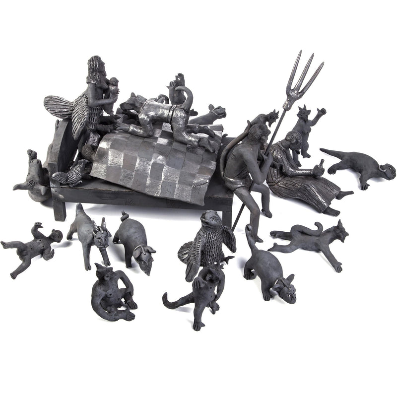 El Sueño de los Amantes / Ceramics Black Clay Mexican Folk Art