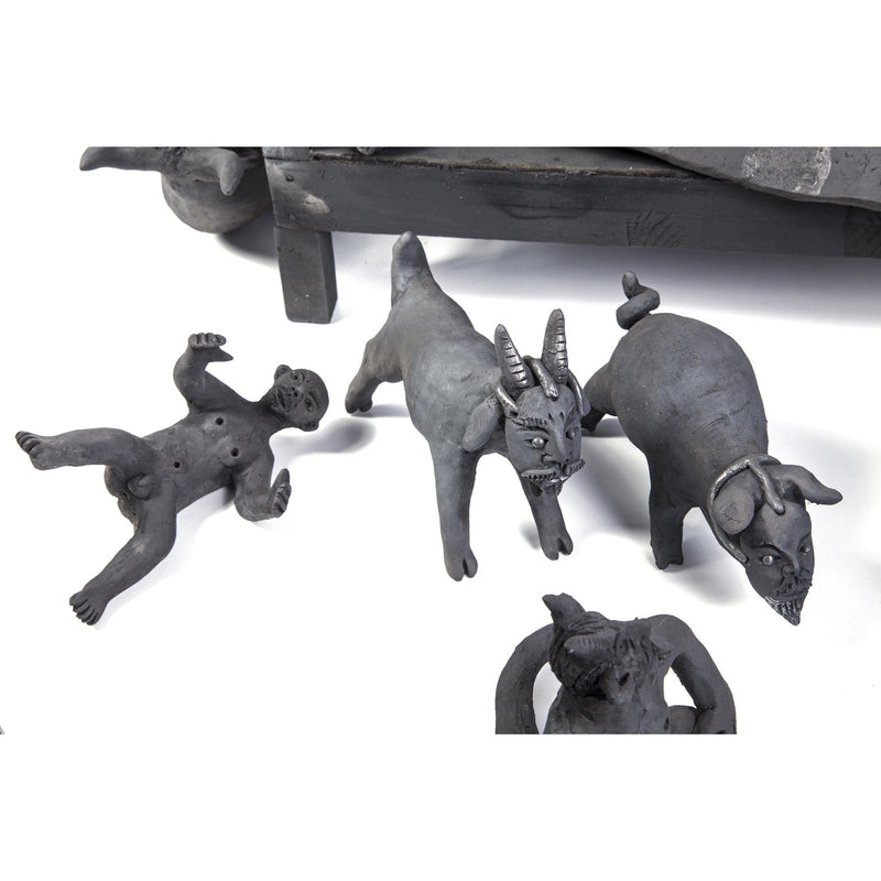 El Sueño de los Amantes / Ceramics Black Clay Mexican Folk Art