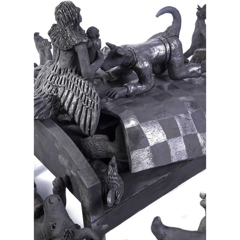 El Sueño de los Amantes / Ceramics Black Clay Mexican Folk Art