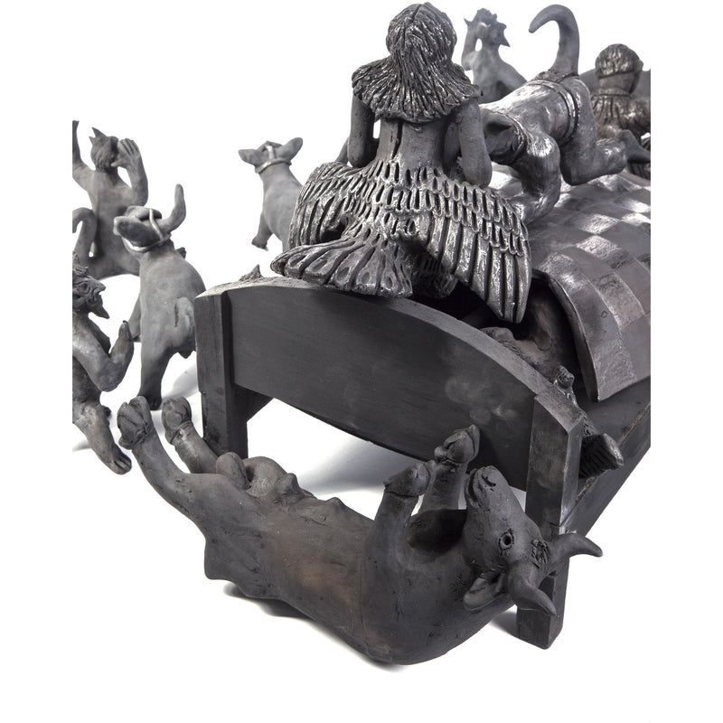 El Sueño de los Amantes / Ceramics Black Clay Mexican Folk Art
