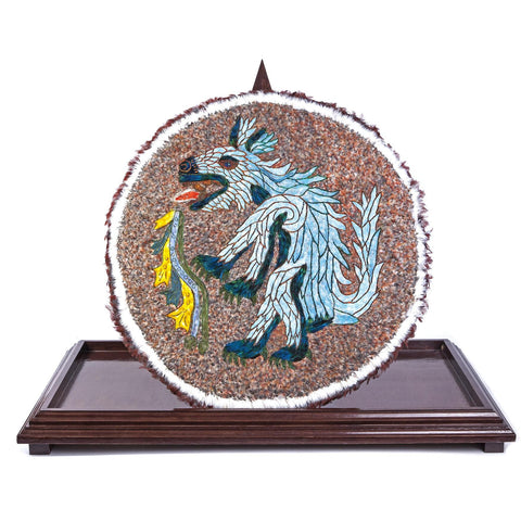 Escudo Guerrero del emperador Ahuizotl / Mexican Folk Art Featherwork