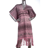 Gaban de Algodon y Lana Rojo / Textiles Mexican Folk Art Shawl