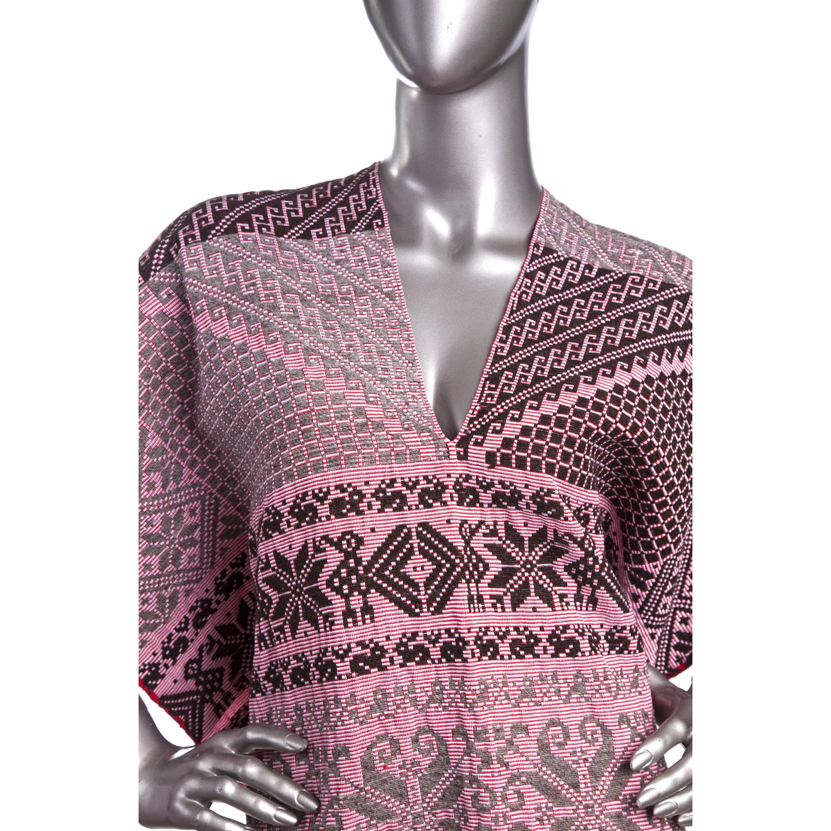 Gaban de Algodon y Lana Rojo / Textiles Mexican Folk Art Shawl