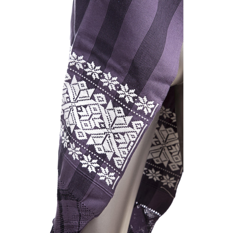Rebozo Morado y Flores Blancas / Textiles Mexican Folk Art Shawl