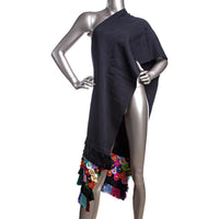 Rebozo Negro de 1000 Flores / Textiles Mexican Folk Art Shawl