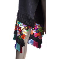 Rebozo Negro de 1000 Flores / Textiles Mexican Folk Art Shawl