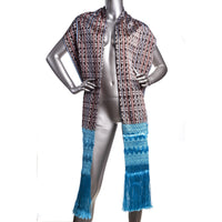 Rebozo Cafe Turquesa / Textiles Mexican Folk Art Shawl