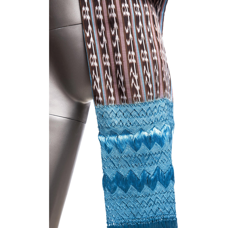 Rebozo Cafe Turquesa / Textiles Mexican Folk Art Shawl