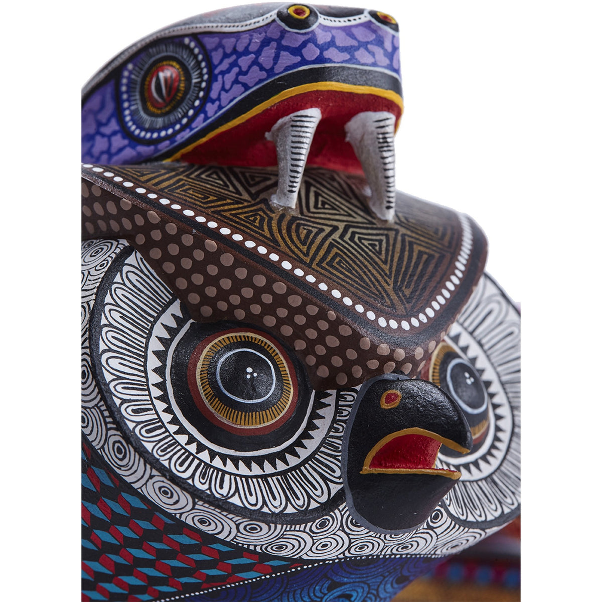 Fusion Vibora - Buho / Woodcarving Alebrije Mexican Folk Art Sculpture