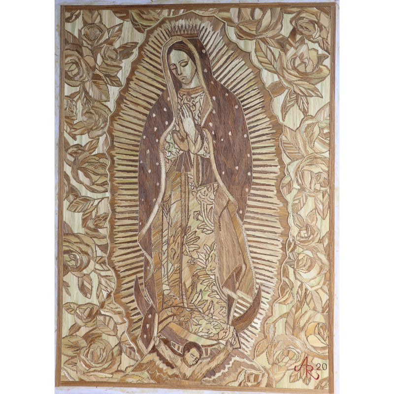 Virgen de Guadalupe - Natural Straw - Mexican Fine Art | Cactus Fine Art