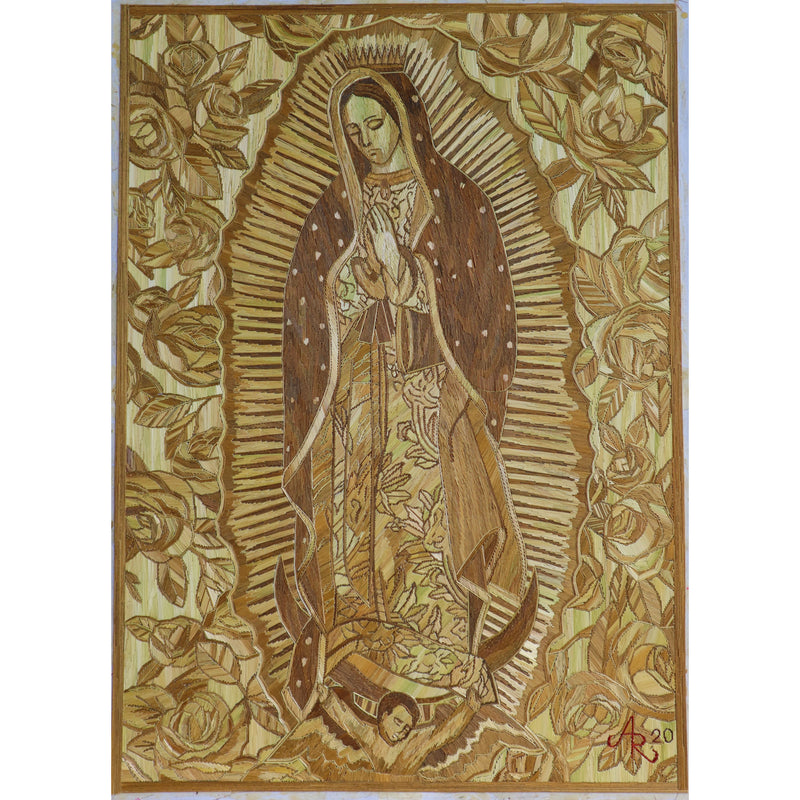 Virgen de Guadalupe - Natural Straw - Mexican Fine Art | Cactus Fine Art