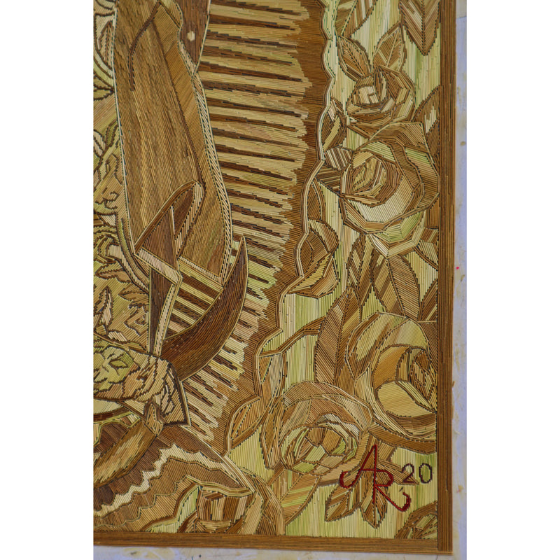 Virgen de Guadalupe - Natural Straw - Mexican Fine Art | Cactus Fine Art