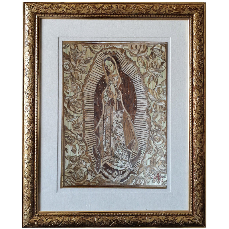 Virgen de Guadalupe - Natural Straw - Mexican Fine Art | Cactus Fine Art