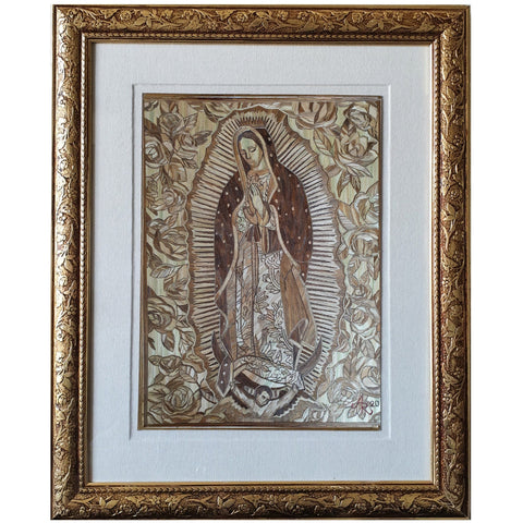 Virgen de Guadalupe - Natural Straw - Mexican Fine Art | Cactus Fine Art