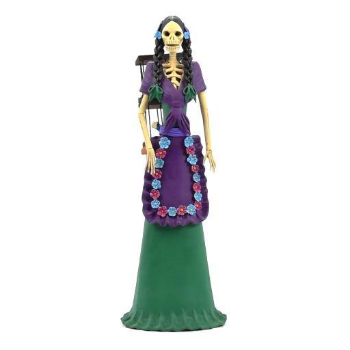 Catrina Vendedora de Aves / Mexican Folk Art Sculpture Featherwork and Ceramics