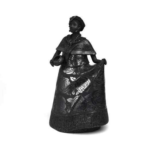 Traje Tehuantepec-Oaxaca / Ceramics Black Clay Mexican Folk Art